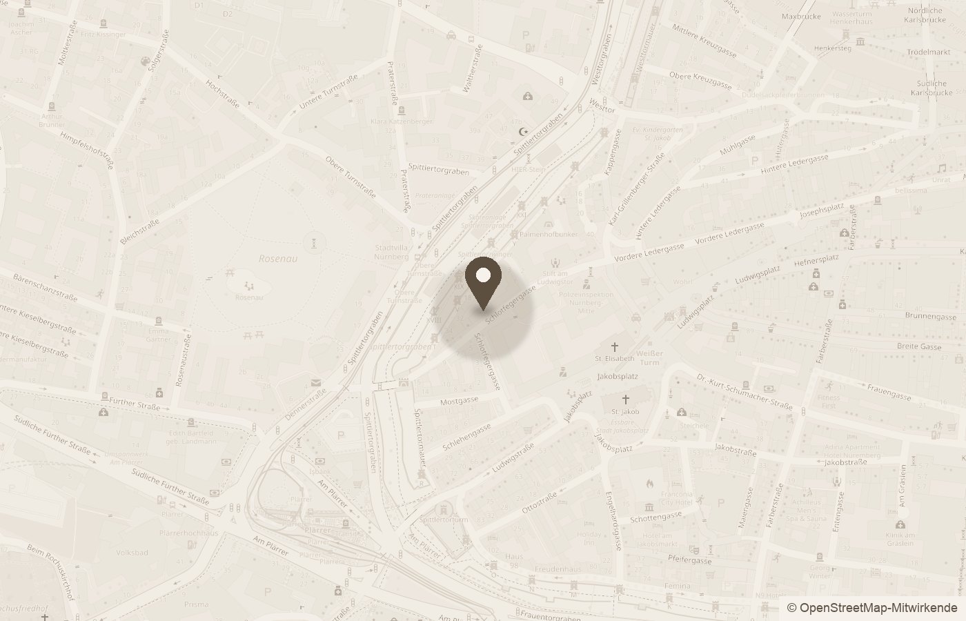 Karte: Schlotfegergasse 26–30, 90402 Nürnberg